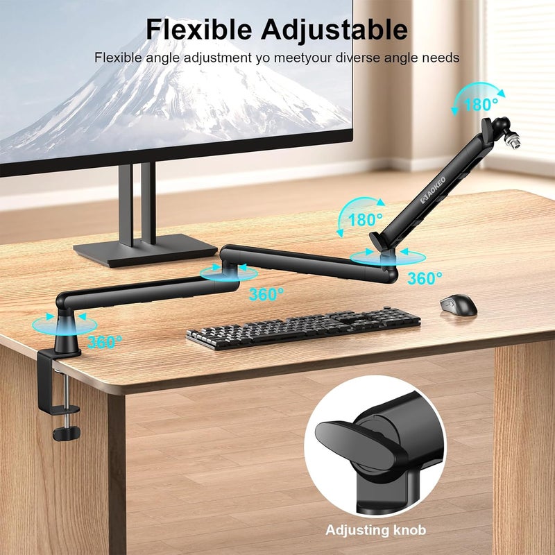 Aokeo Microphone Arm, AK-55i Desk Low Profile Adjustable Mic Boom Arm Stand,Suitable For Blue Yeti,Snowball iCE, HyperX QuadCast,SoloCast,Elgato Wave,Etc - Image 3